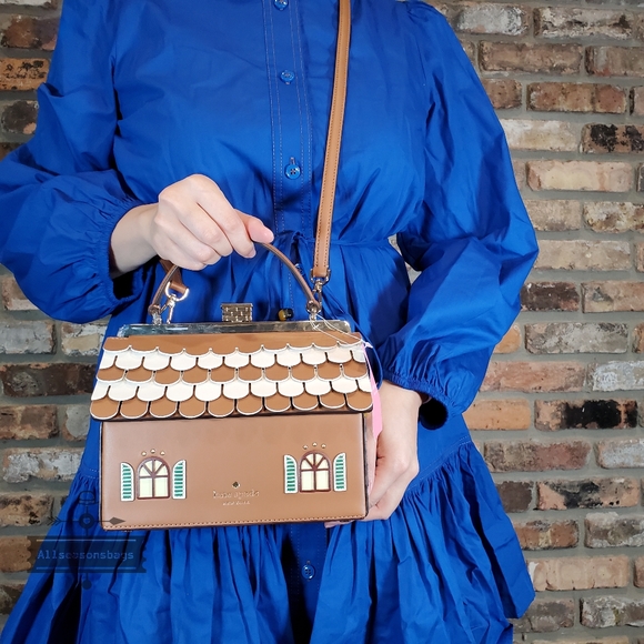 NWT AUTHENTIC Kate Spade Holiday Gingerbread House Novelty Crossbody Handbag BAG - Picture 3 of 8